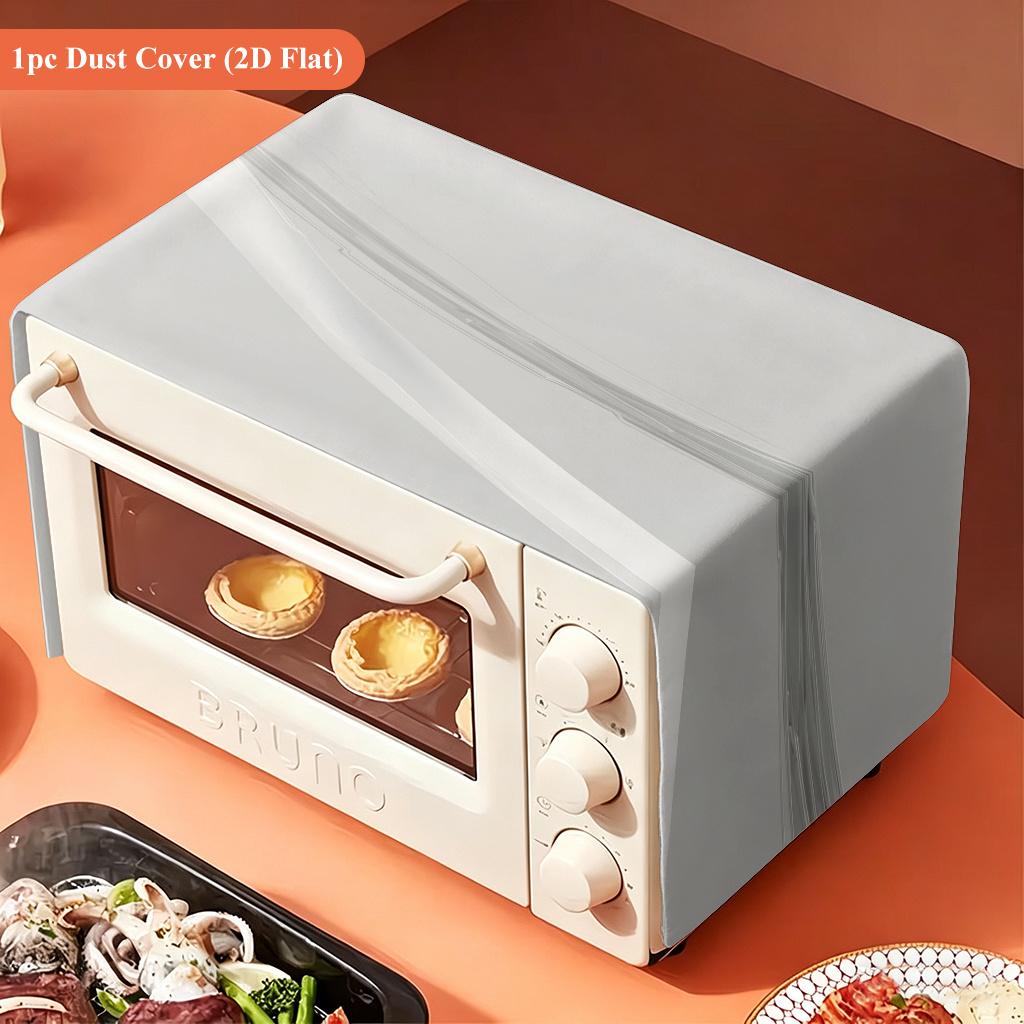 TEMU 2d Flat 1pc, Flowing White , Microwave Oven Dust Cover, Printed Design Kitchen Appliance Protective Cover, Modern Kitchen Decoration, Holiday