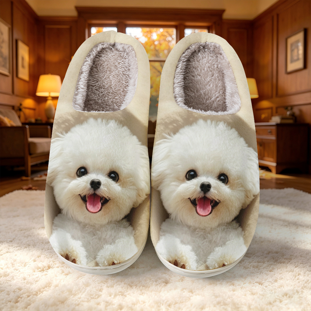 TEMU [printed Design-not Textured]-cute Fluffy Pattern Print And Women's Fashion Home Slippers, Elegant Easy Comfortable Skin-friendly Casual, Ideal