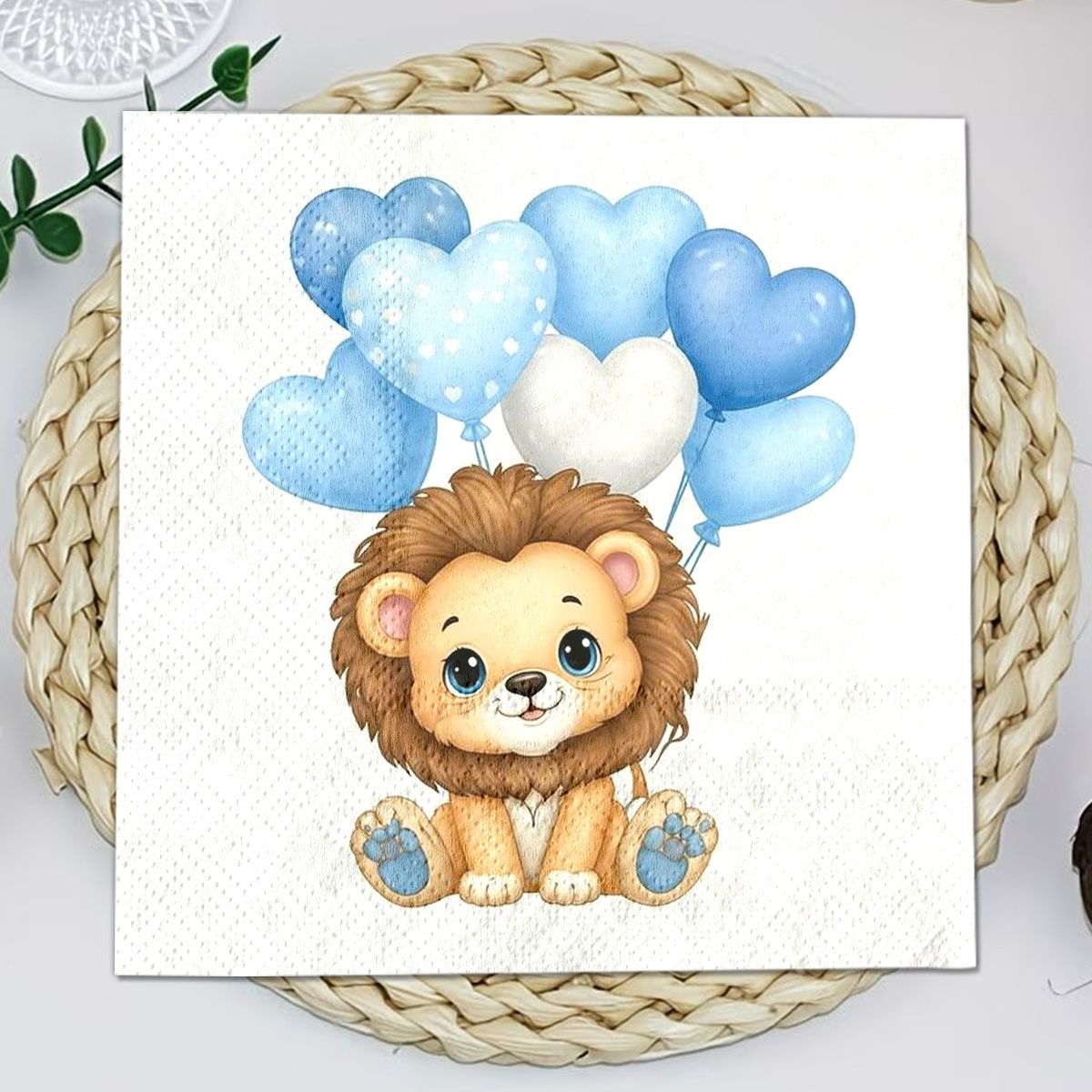 TEMU Set da 20 Tovaglioli da Cena Piccolo Leone, Adatti per Feste di Compleanno, Eleganti Feste del T癡 e Feste a Tema Giardino, per come Anniversari,