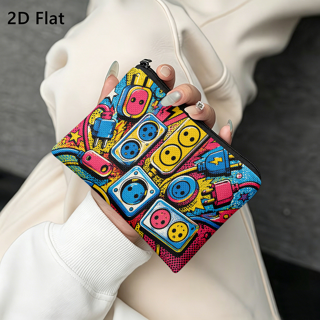 coin purse 1pc artistic plugs and sockets mini coin purse key and card holder coin pouch womens lipstick earphone and other small items organizer bag zipper closure