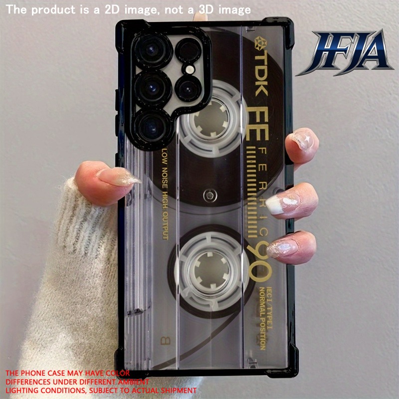 TEMU Phone Case - Retro Cassette Tape Pattern Four-corner Anti-fall New Phone Case For