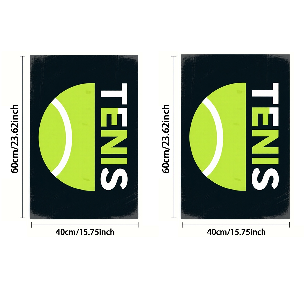 TEMU Asciugamano da 2D piatto, 2 pezzi, stampa su un solo , rettangolare 40x60cm, stile di design piatto minimalista con motivo a da tennis e 2D con