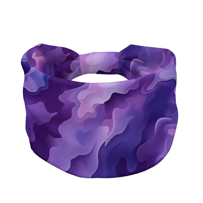 TEMU Purple Abstract Swirl Pattern Women's Hair Tie, Yoga Headband - Sweat - Wicking & Breathable Wide Headband, Stylish Soft Non - Slip Sports Hair