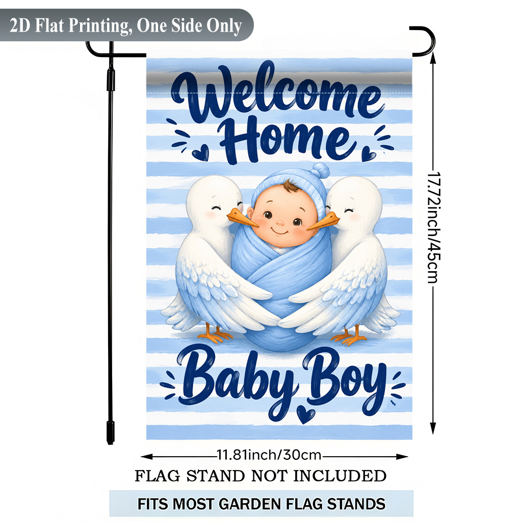 TEMU 2d Flat - 2d Flat Printing Garden Flag 1pc, Welcome Durable Polyester Outdoor Patio Decoration, Polyester, Polyester Outdoor Patio Flags, And