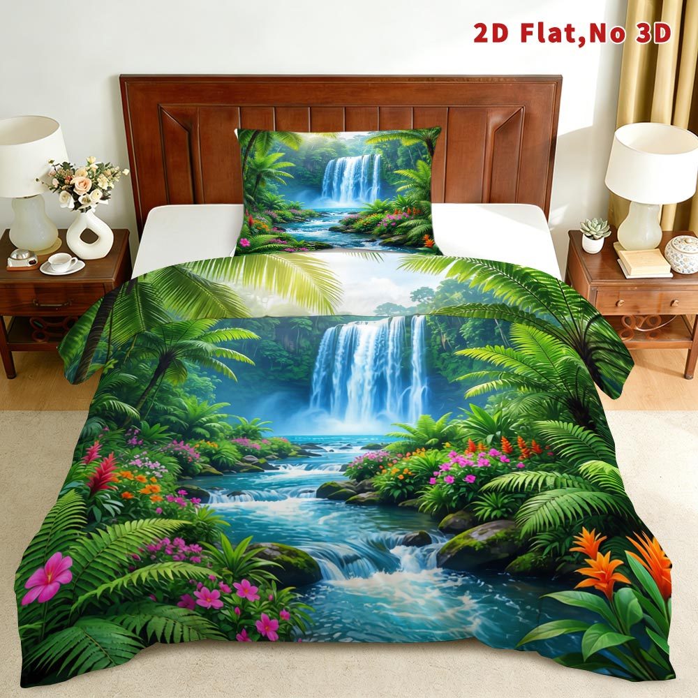 TEMU Latacaca 2D 2/3 piezas Tropical Floral Juego de Nórdica Queen King Full Tamaños ropa de cama Tropical Floral 1 Nórdica y 1/2 Fundas de Almohada