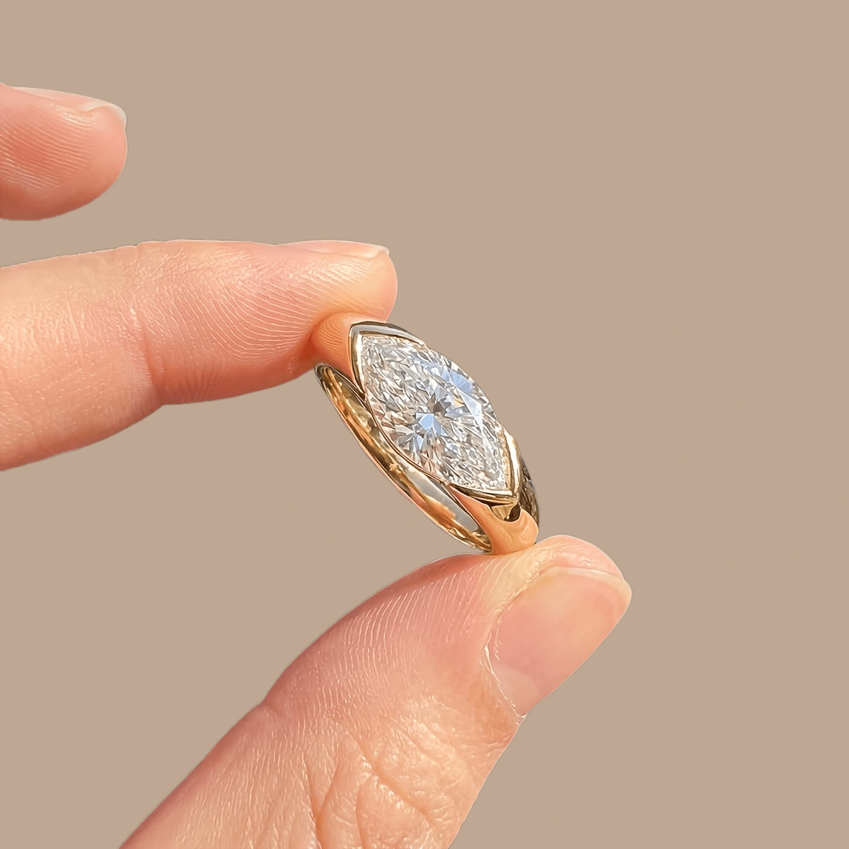 Women's Simple Marquise-Shaped Ring, Elegant Accessory