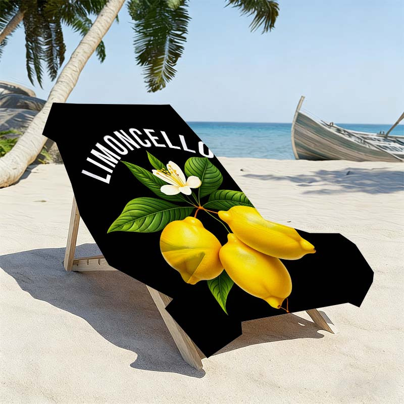 TEMU 1pc Limoncello Lemon Floral Print Beach Towel - Oversized Swim Towel, Soft And Suitable For Beach Swimming, Outdoor Camping, Travel, Ideal Beach
