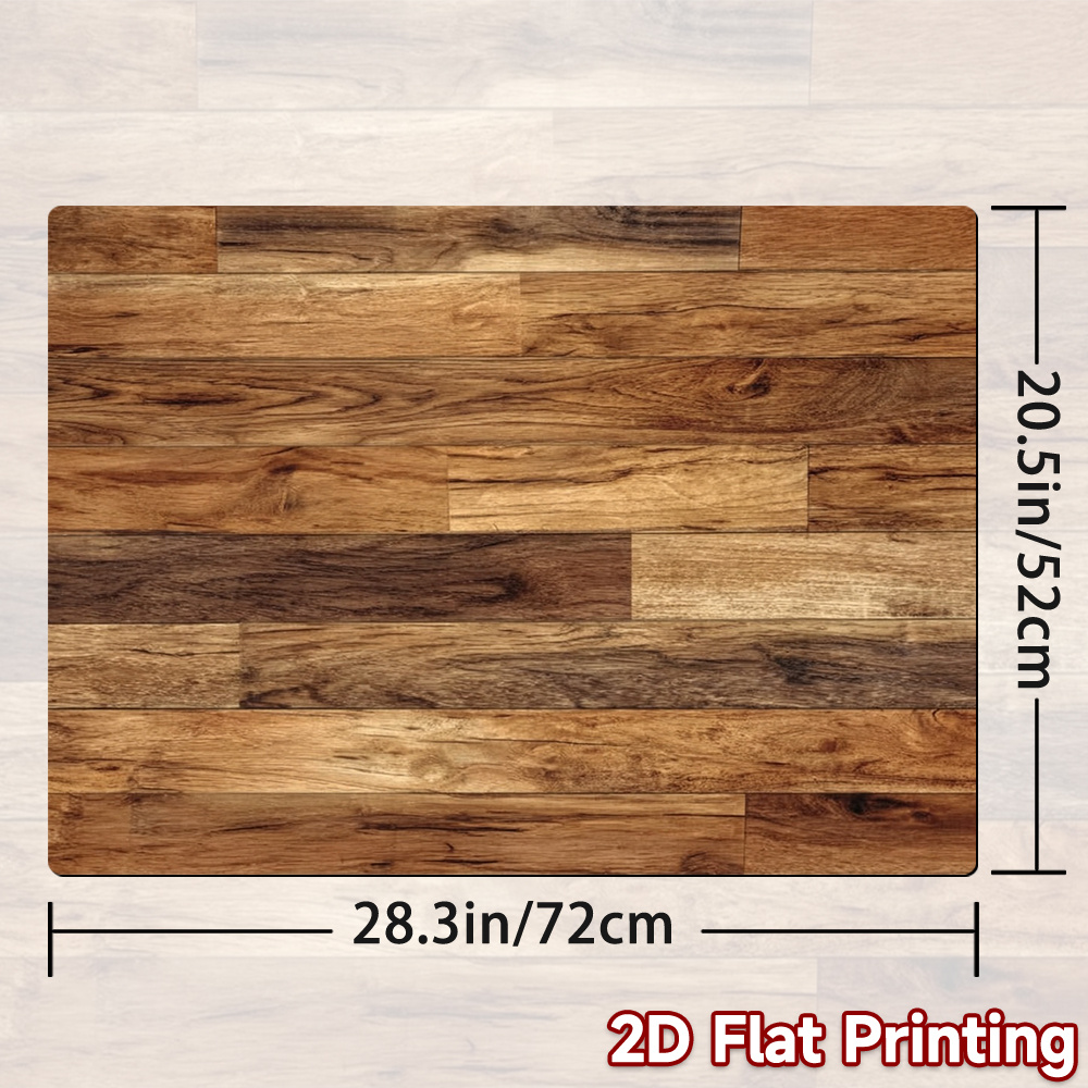 TEMU 1pc 2d Flat Printing Furnace Cover Protection Mat And Stove Decorative Cover, Wooden Plank Design, Suitable For Electric Ovens And Glass Stoves,