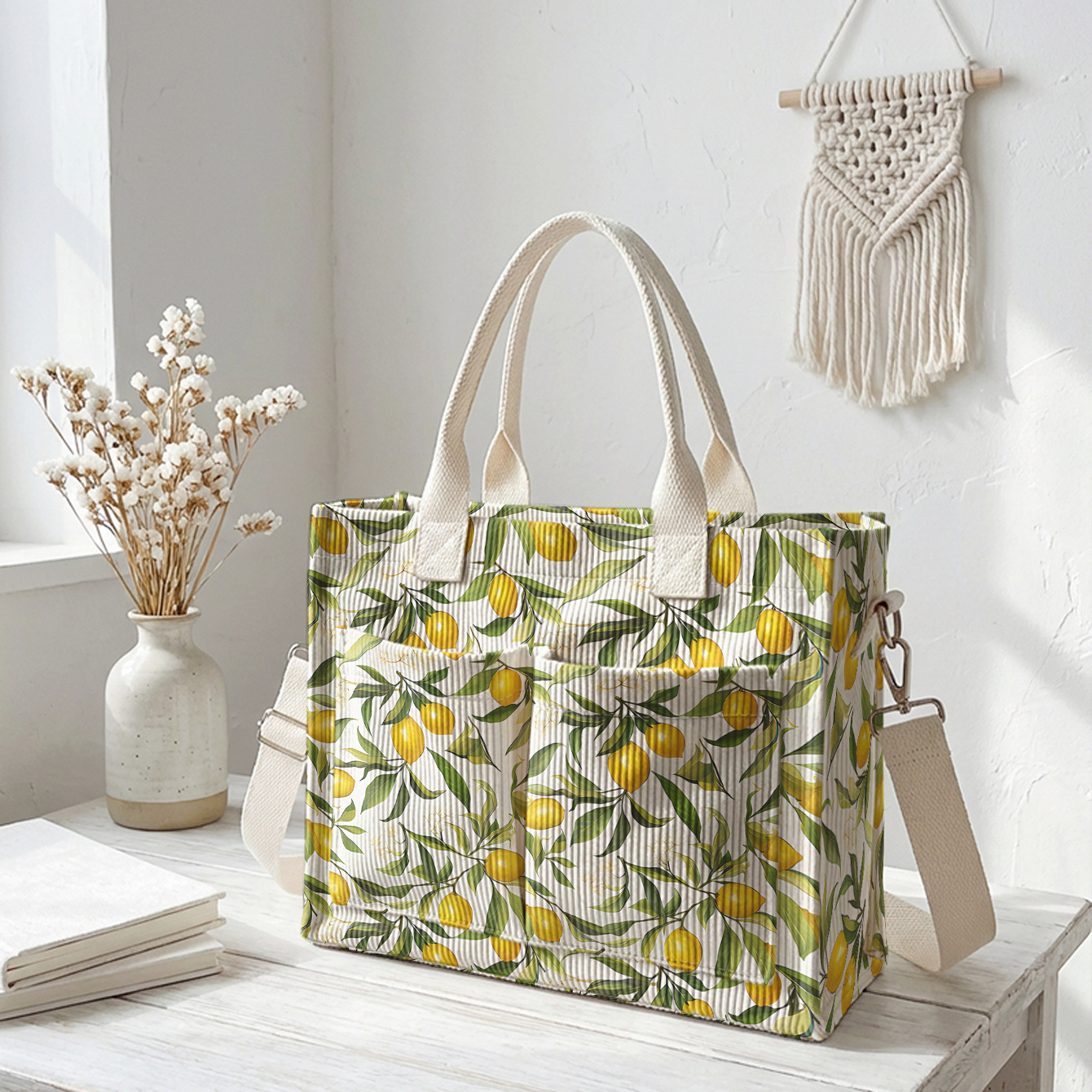 TEMU 1pc, Women's Crossbody Bag, Pattern 2d Print, Corduroy Multi-pocket, Dual-use Handbag/crossbody | Essential For Daily Commuting/shopping
