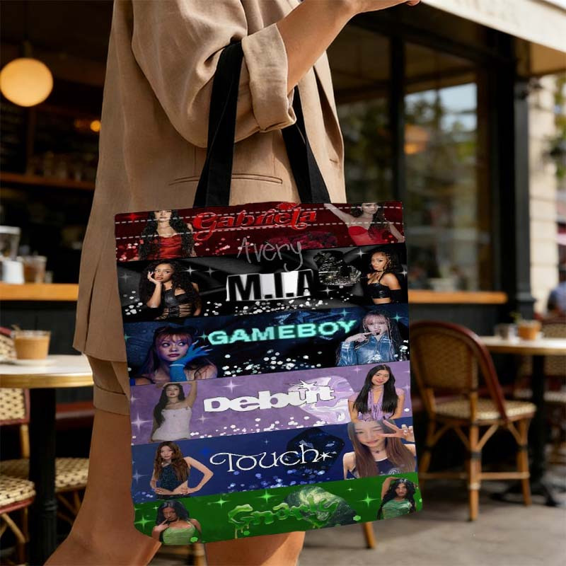 TEMU 1 ud. Bolso de compras estampado con diseño de admirador de Gabriela, Bolso de compras, Bolso de mujer estampado moderno, Diseño de estilo fácil