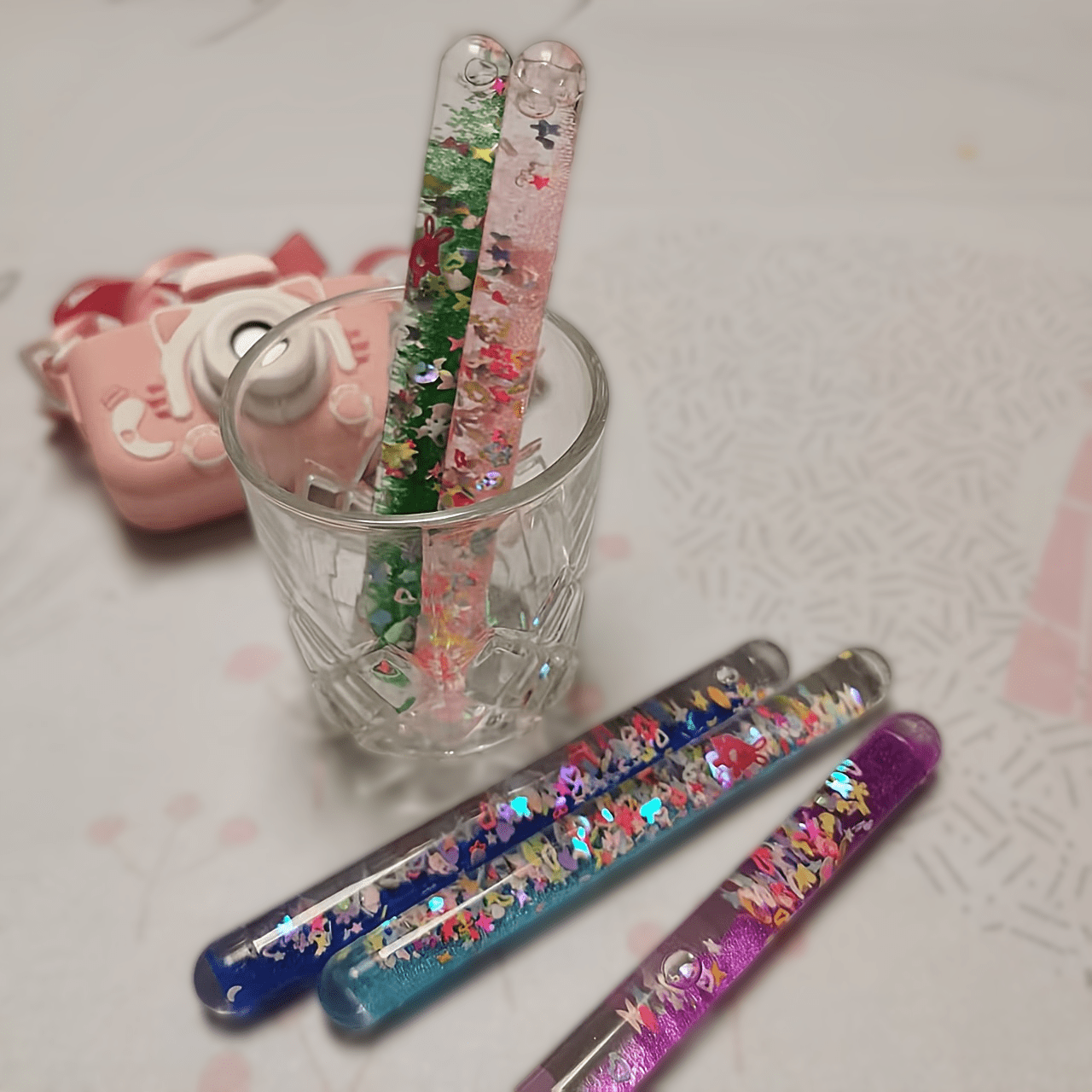 TEMU 6pcs Set With 6 Random Colors, Colors And Patterns Are Random. Novelty Stress-relief Stick, Stick, Craft, Visual Art Appreciation | Colorful