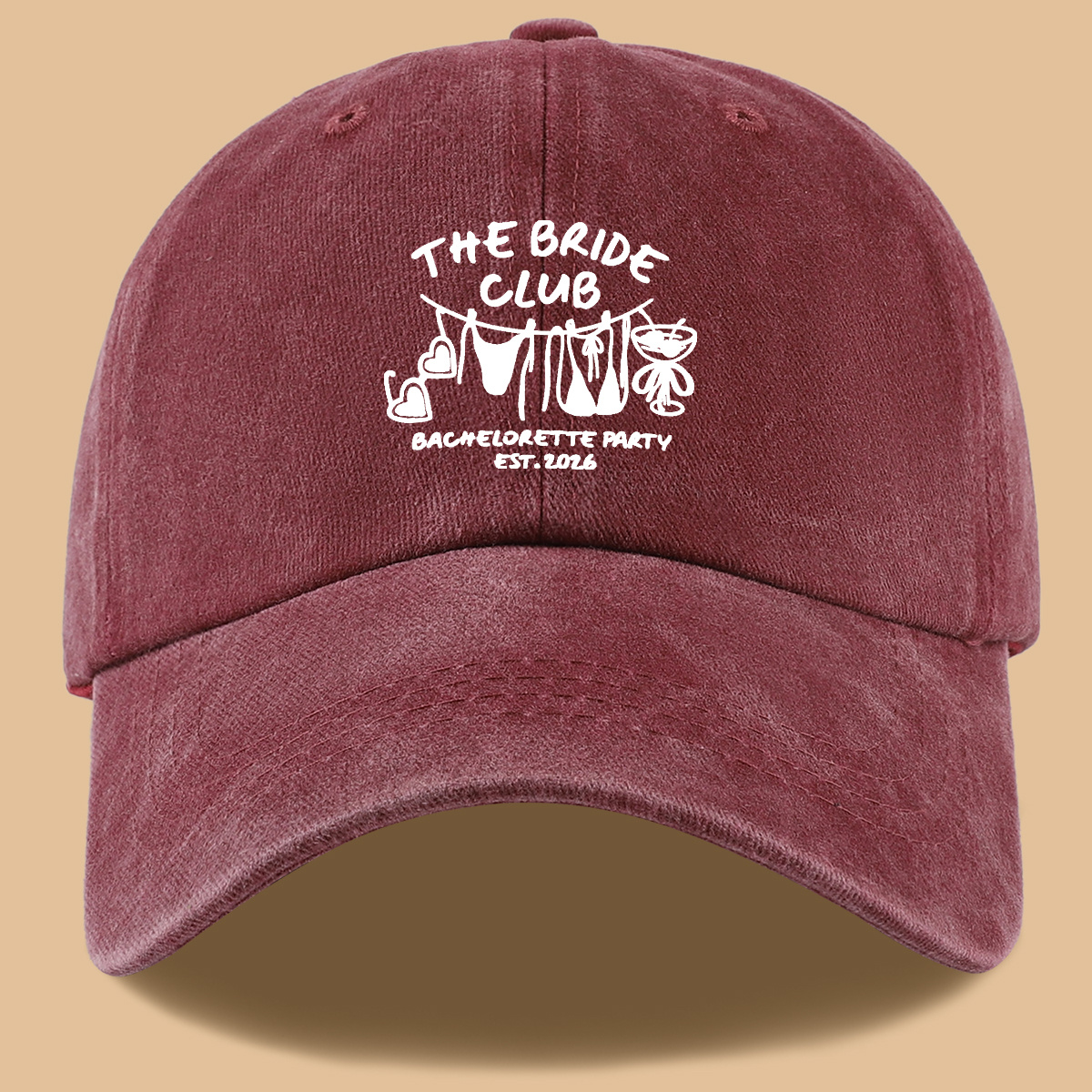 TEMU 1 Gorra de béisbol con estampado temático de despedida de soltera para novia, , transpirable, sombrero para , y versátil, unisex, tamaño