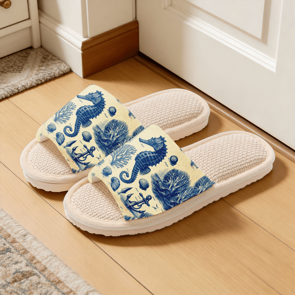 1 pair marine seahorse   coral themed slippers trendy soft breathable open toe slippers comfortable   slippers summer slippers for women and men indoor outdoor ideal for   gift women shoes