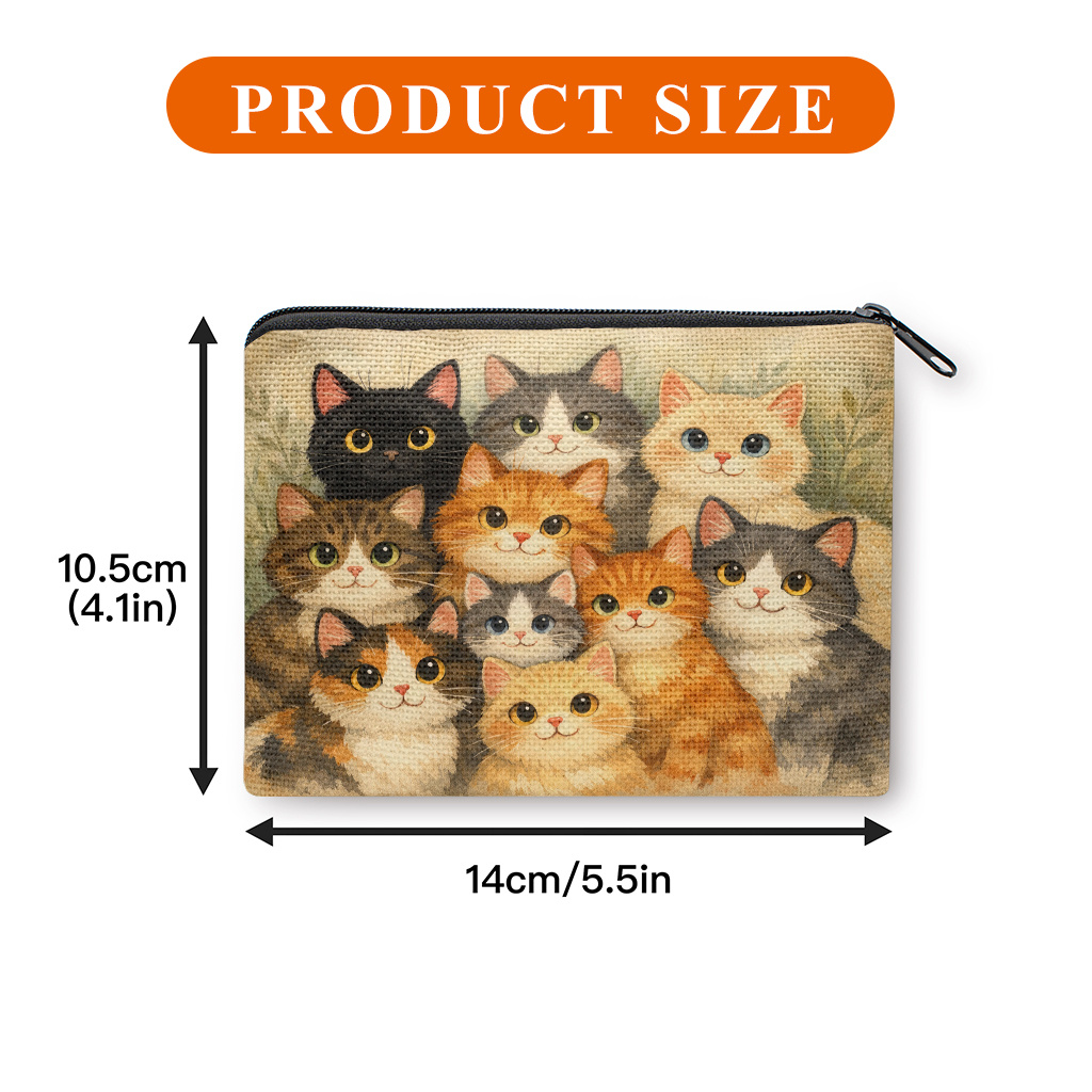 TEMU 【商品名】コインパース、可愛い猫のント コインパース、小型ポータブルバッグ（コイン、鍵、カード、イヤホン用）、ポータブルマネーバッグ パース、小物収納バッグ、女性と男性へのギフト