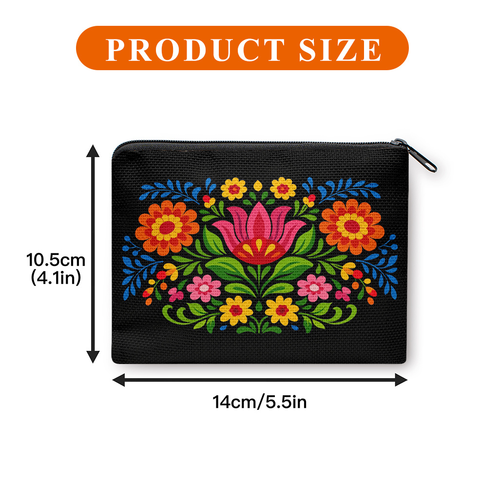TEMU Coin Purse, Colorful Print Coin Purse, A Small Portable Zipper Bag For Coin, Key, Card And Earphones, Portable Change Purse, Small Item Storage