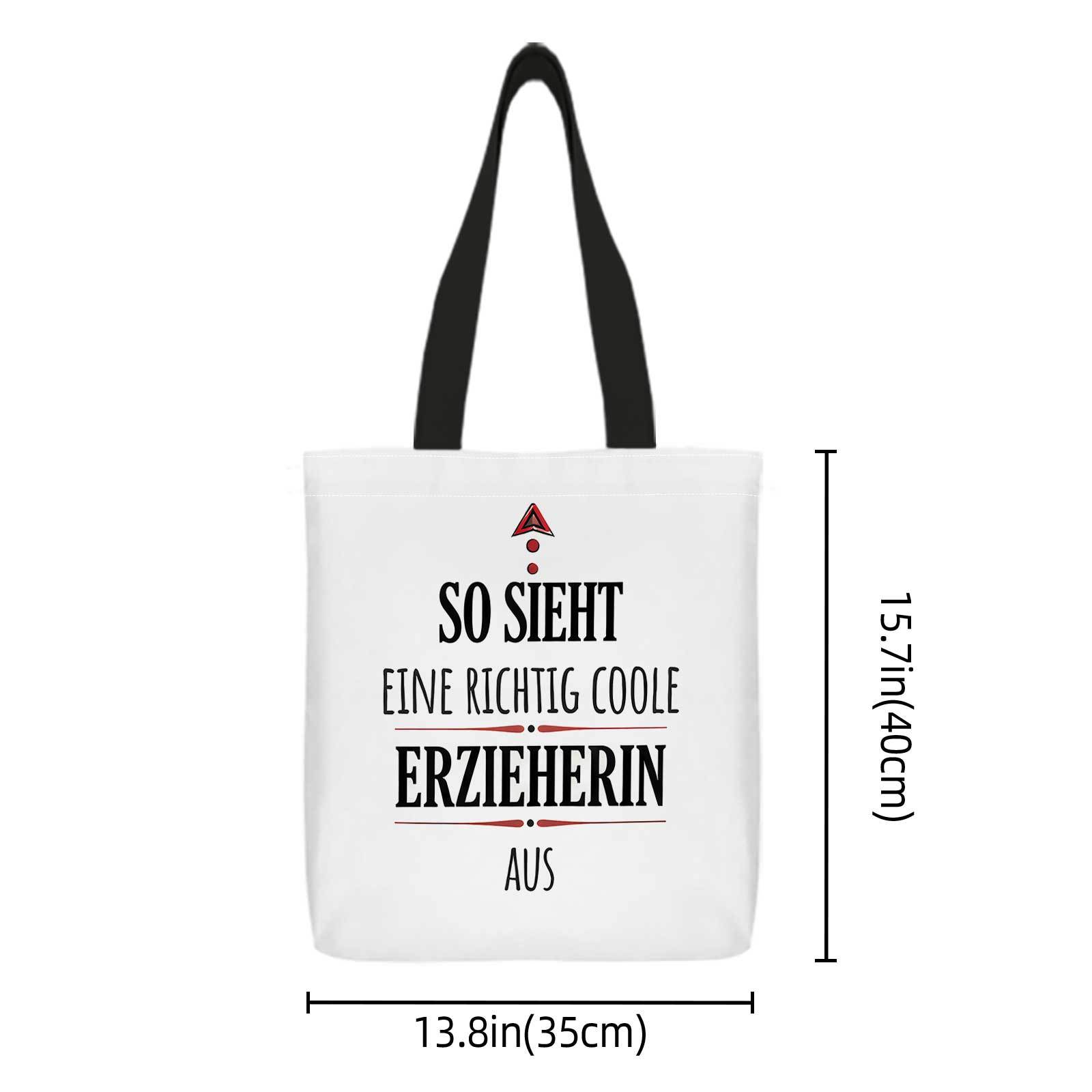 TEMU Printed Bag With Educator Quote In German, , Black And Red Text On White Background, Durable Large Capacity Backpack, Suitable For Work, Party