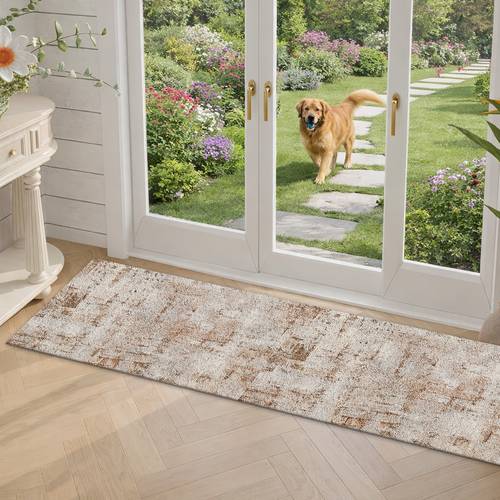 item picture long runner rug velvet luxury soft cushion non slip backing vintage texture carpet with abstract geometric pattern easy to clean non slip suitable for indoor and outdoor use