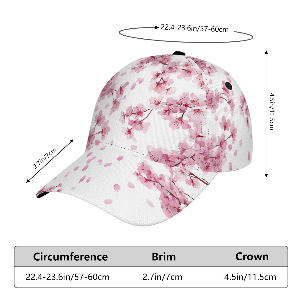 TEMU 1pc Cherry Baseball Cap Duckbill Hat - Adjustable Snapback, Lightweight Polyester Suitable For Daily Wear, Parties, Themed Events, Print Design,