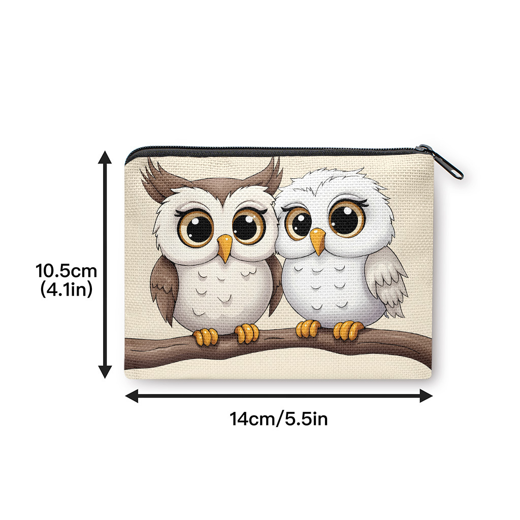Image of Coin Purse, Cute Sitting On Branch Coin Purse, Zipper Closure, Small Portable Key Earphone Storage Bag, Handy Card Holder, Lightweight, Gift For Women And Men