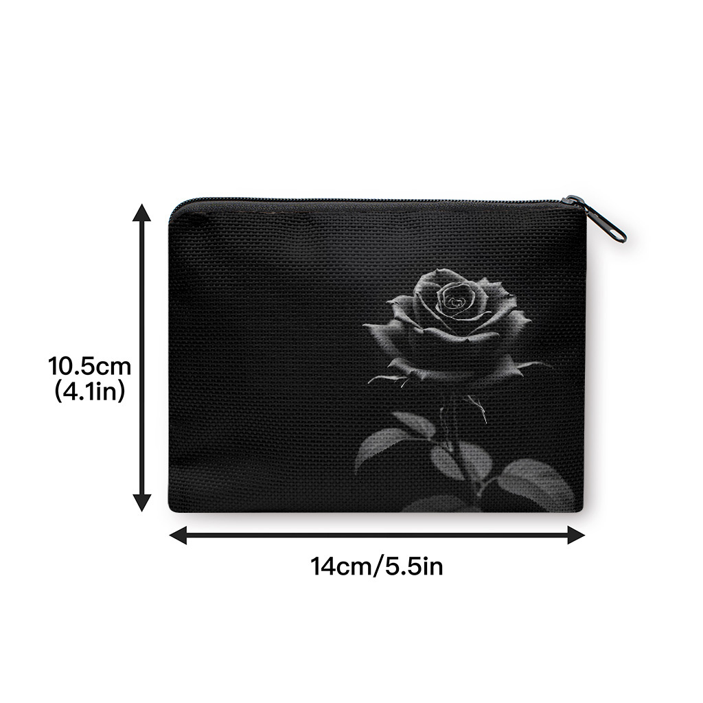 TEMU Coin Purse 1pc, Beautiful Blossoms Coin Purse, Zipper Closure, Small Portable Key Earphone Storage Bag, Handy Card Holder, Lightweight, Gift For