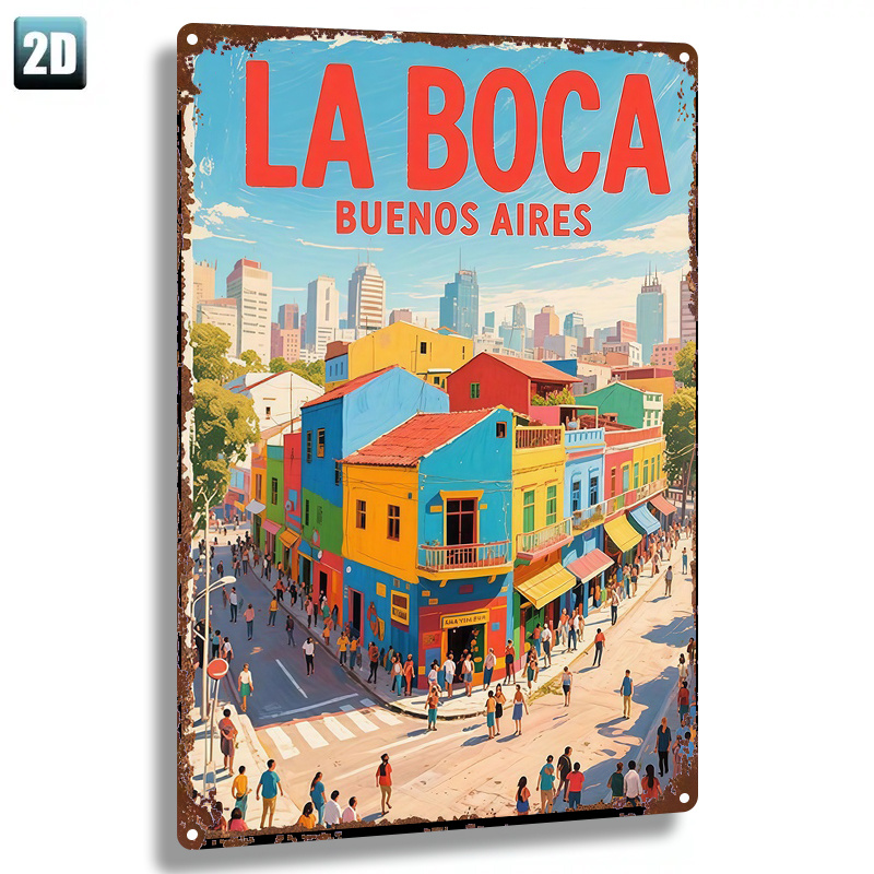 TEMU 2d Flat - 1pc Metal Sign, 2d Flat, "vibrant Iron Wall Art". Durable 8x12inches (20x30cm) Retro Iron Plaque Suitable For Door Hanging, Office, Or