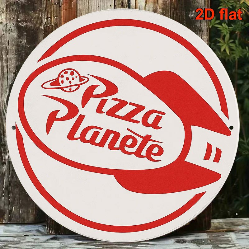 TEMU 2d Flat - 1pc 8x8in/20x20cm 2d Flat Round Sign, Retro Decorative Plaque About "", "space Theme" Decoration, Suitable For Bar, Restaurant, Cafe