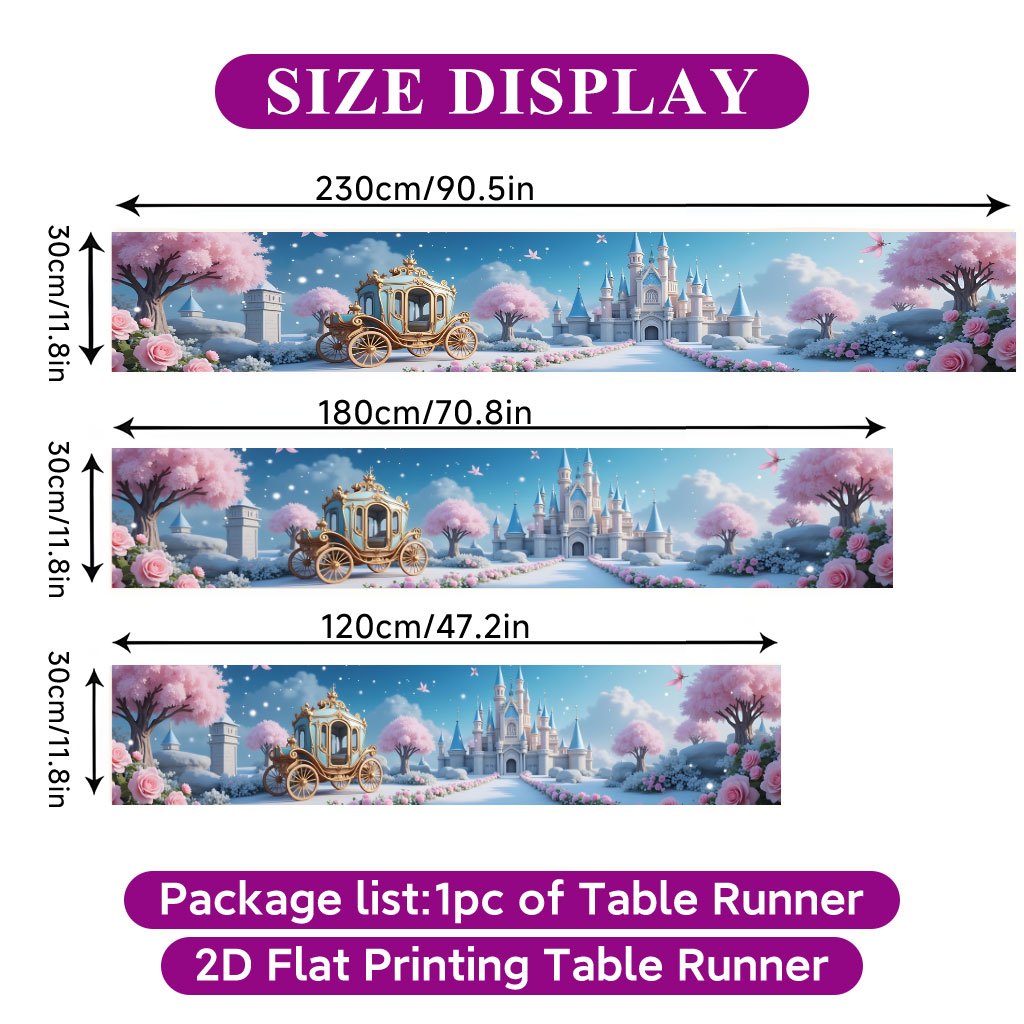 TEMU Chemin de table plat 2D à imprimé 1pc, Couvre-table et , Chemin de table rectangulaire fabriqué en polyester, Décoration de table de cuisine de