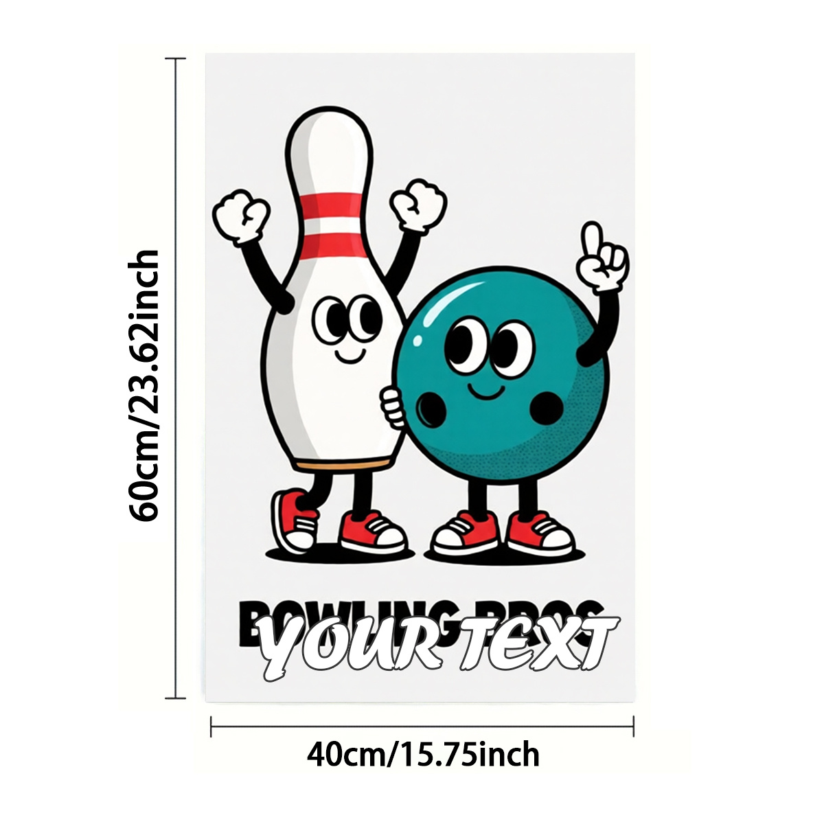 TEMU 2d Flat, Custom Text 1/2pcs, Towel, Single-sided Print, Rectangle 40×60cm, Cartoon-style 2d Bowling Ball And Pins Pattern, Customization, Soft,
