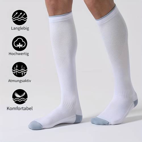 kompressionssocken für damen und herren 20-30 mmhg - socken zur förderung der durchblutung, für pflege, reisen und sport - weich und atmungsaktiv