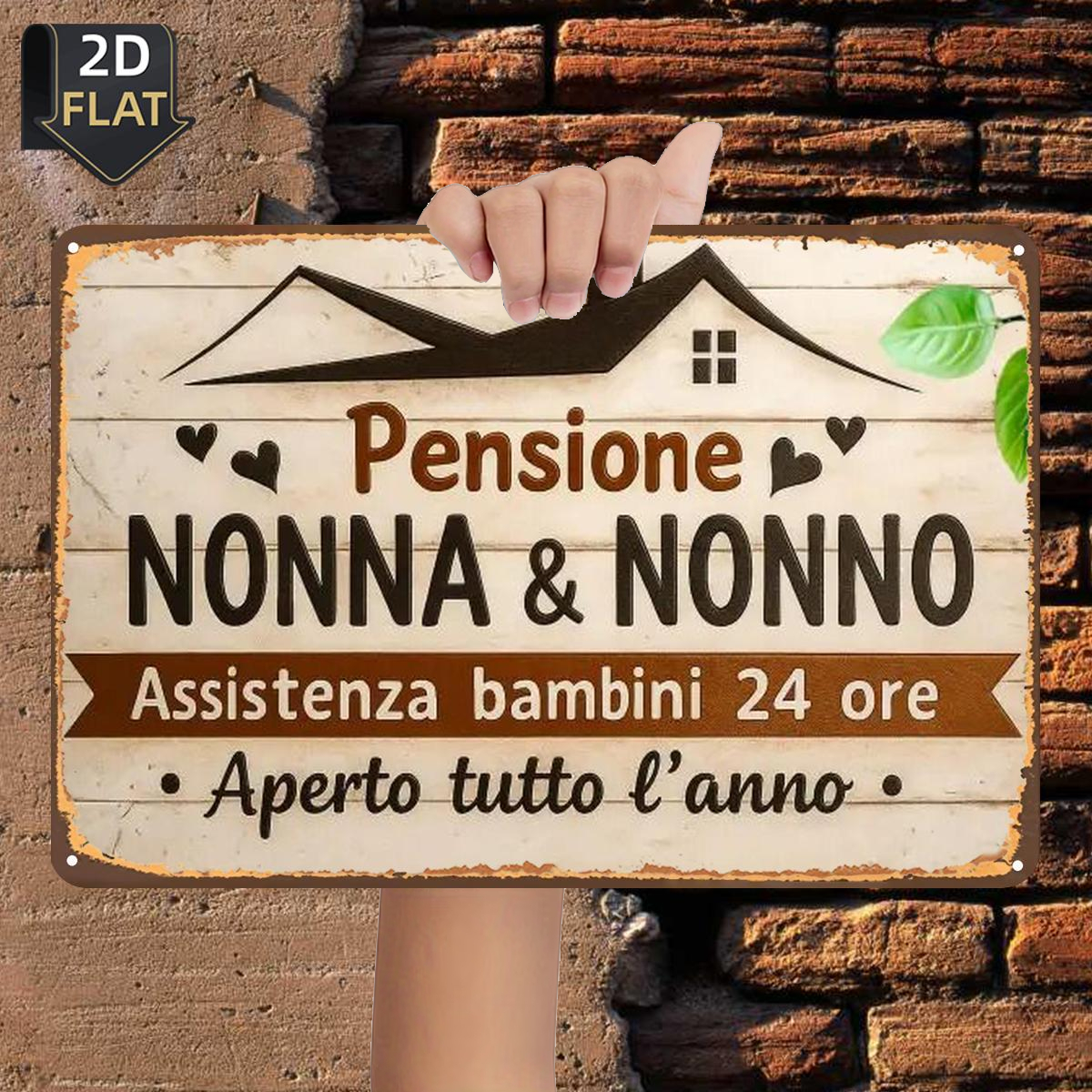 TEMU Piatto 2D, 1 pz Piatto 2D, Pensione Nonna & : all'Infanzia 24 Ore, Tutto l', Targa in Latta , Dimensioni (8"x12"/20cm*30cm) Quadri