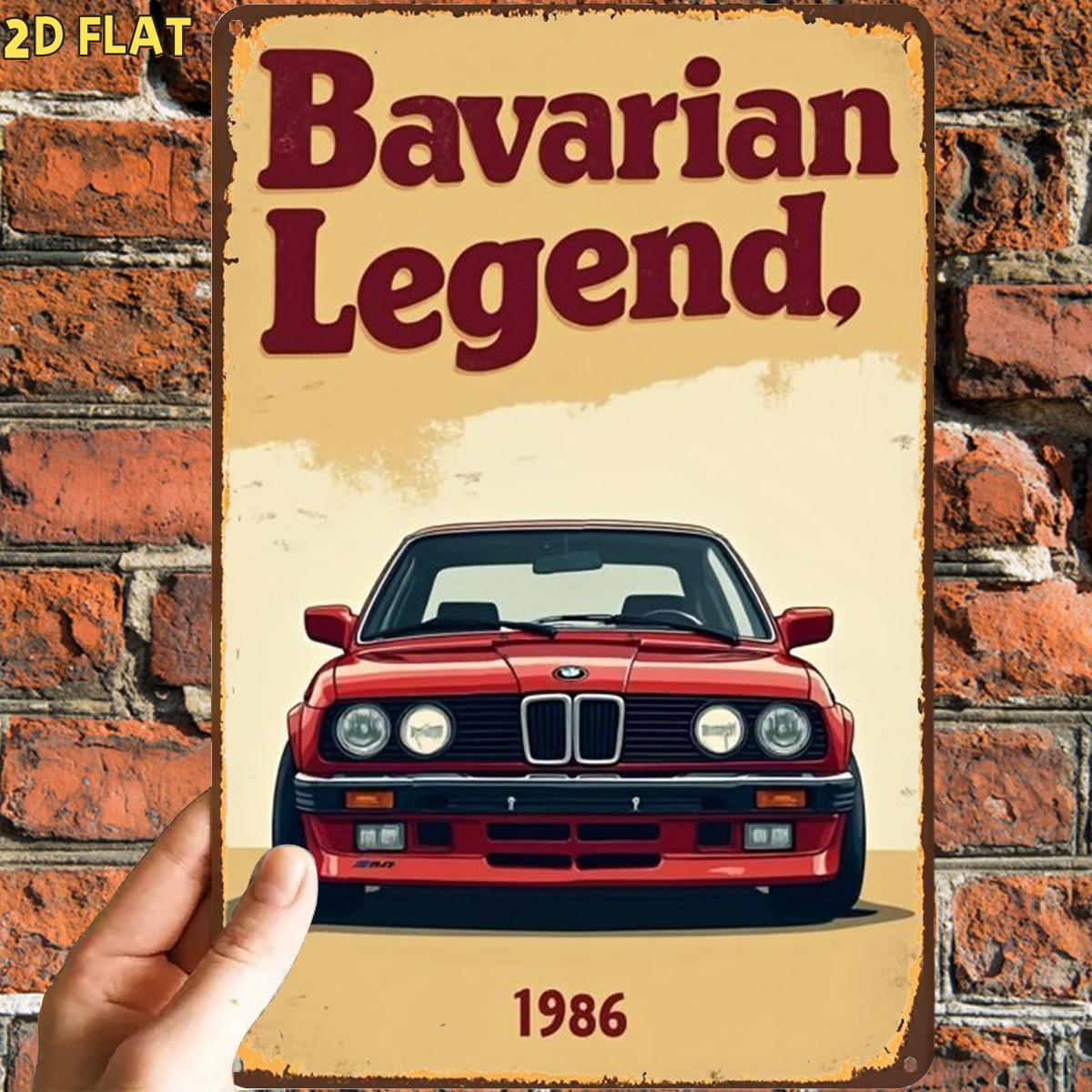 TEMU 2d Flat, 1pc, Funny Retro Legend 1986 Car Postermetal Iron Sign, Pre-drilled Holes, Suitable For Indoor, Garden, Outdoor, Home, Office, Toilet