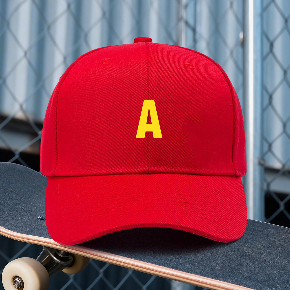 TEMU 1pc Of "a" Print Pattern Adjustable - Beanie, Unisex Outdoor Sports Style, An Ideal Gift For Weddings, Parties, And Birthdays, A Must-have For