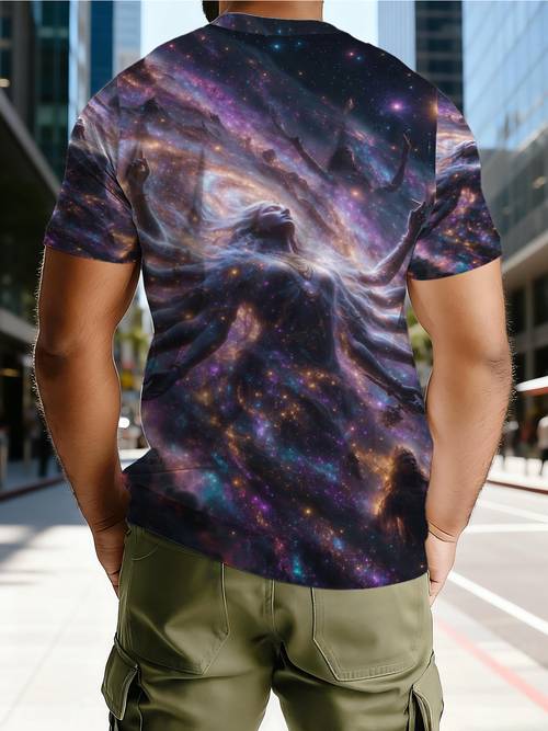 monster graphic t shirt style creature print top individual starry theme casual short sleeve