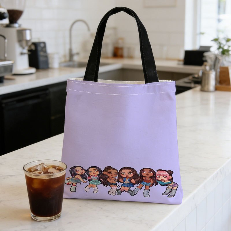 TEMU K-ats-eye Purple Anime Tote Bag Suitable For Camping, & Daily Use - Large Capacity Bag With K-ats-eye Print, Wear-resistant Fabric For Picnic,
