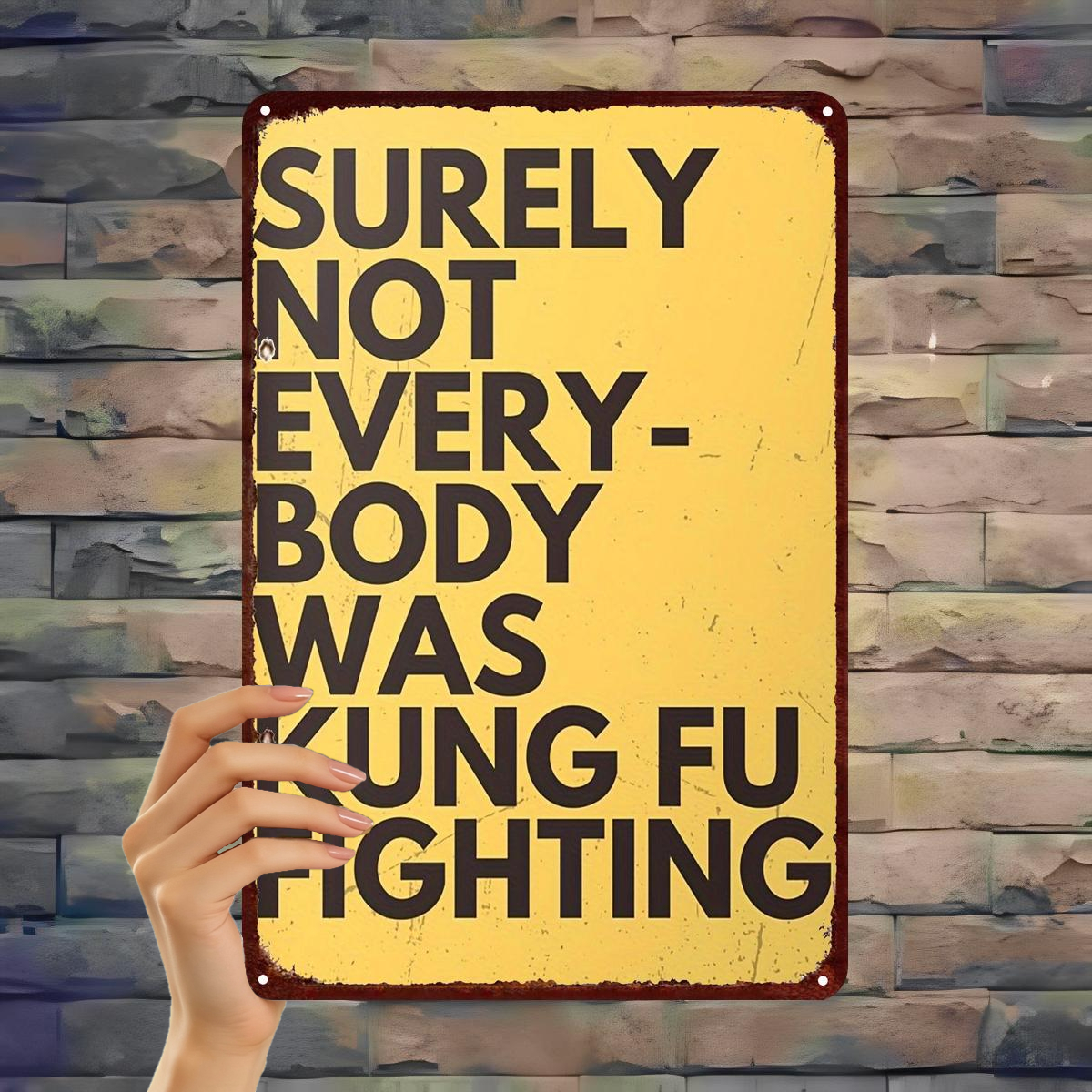 TEMU 2d Flat 1pc, " Not Was Fighting" Vintage Metal Decor 8×12 Inch