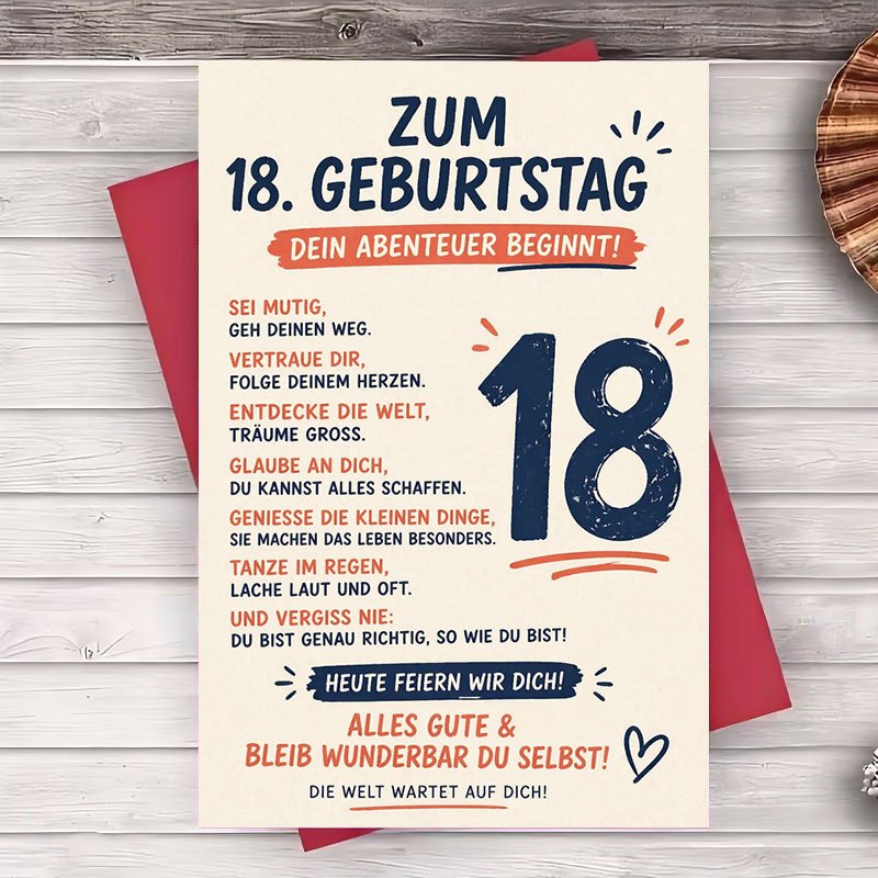 Image of 1 Envelope And 1 Greeting Card 18th Birthday Card Birthday Greeting Card For Friend Sister Or Daughter