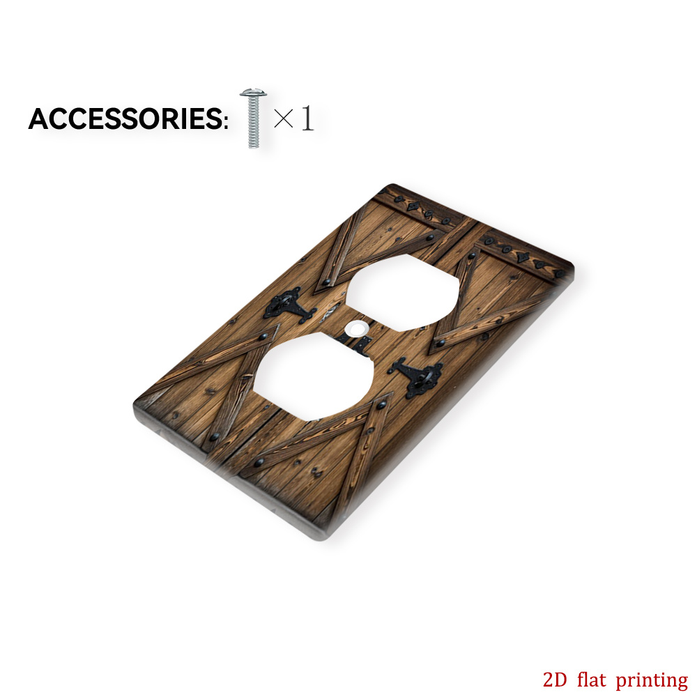 TEMU [2d Flat Printing] 1pc Door Hinge Iron Light Switch Wall Gift For Holiday Decor Light Switch Cover Art Installation Versatile For Home Bedroom