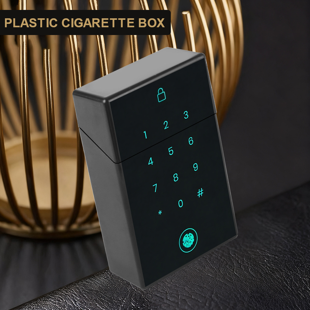 cigarette box maker 1pc Black Plastic Cigarette Box for Standard - Size 20 Cigarettes, Digital  Lock