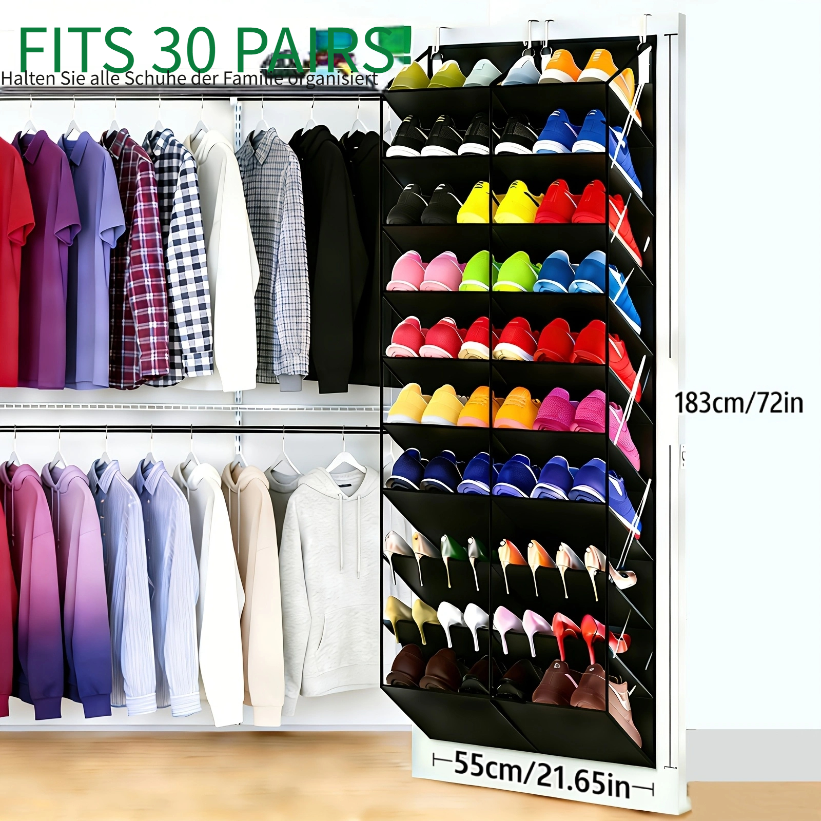 10 stöckiger 20 fächer schuh organizer aufhängen tür