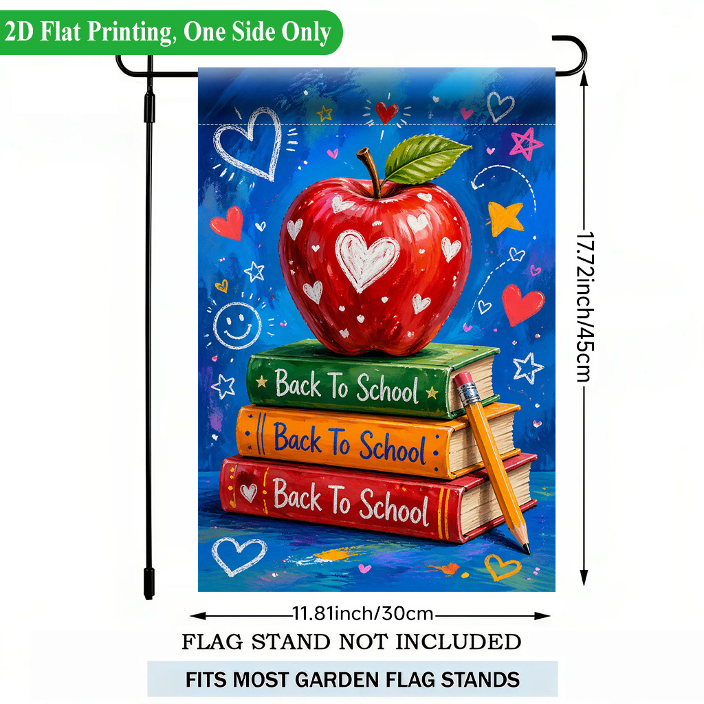 TEMU 2d Flat - 2d Flat - 2d Flat Printing Garden Flag 1pc, Back To School Single Sided Garden Flag, Polyester, Holiday Yard Banner, Seasonal Outside