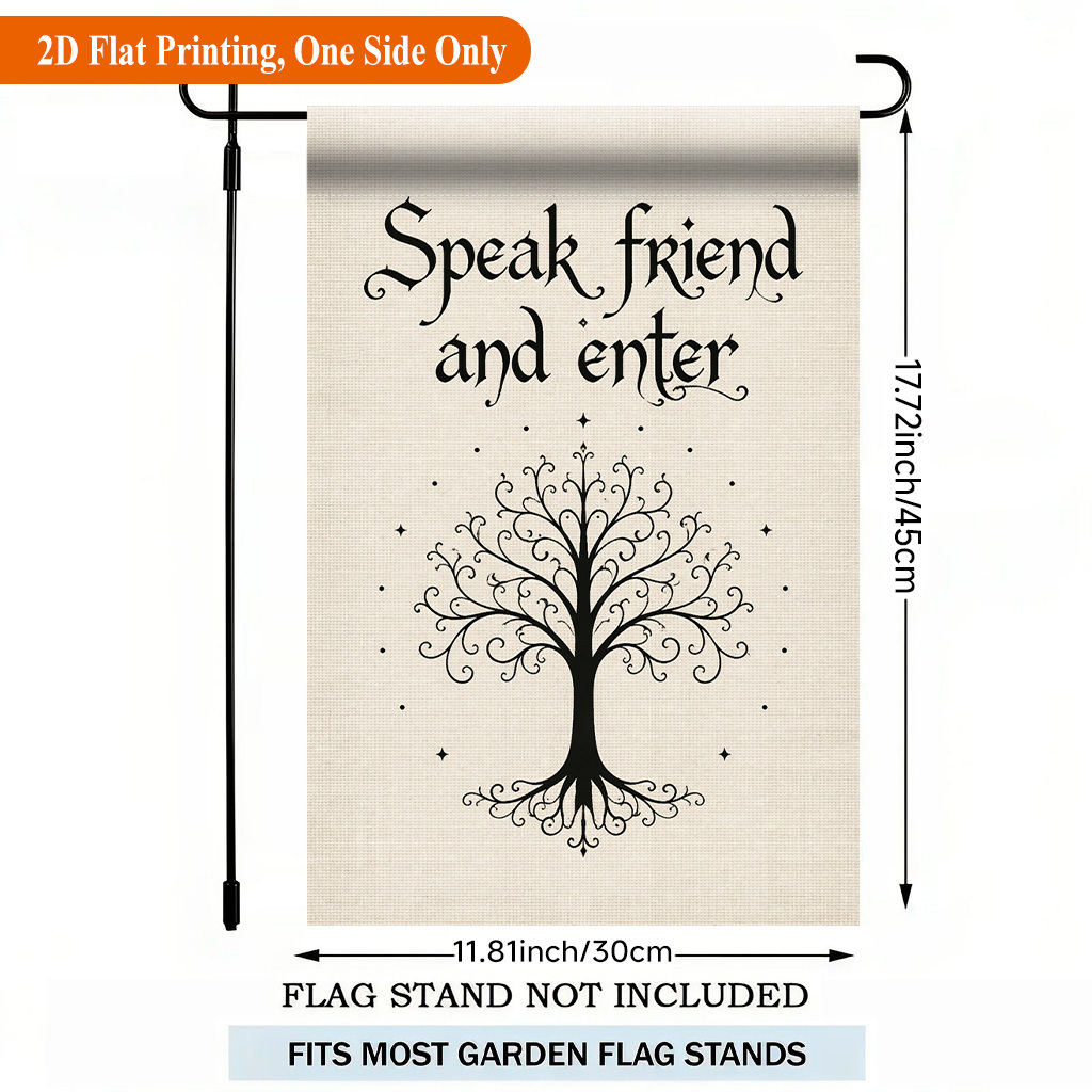 TEMU 2d Flat - 2d Flat - 2d Flat Printing Garden Flag 1pc, And Enter Single Sided Polyester Garden Flag, Holiday Yard Banner, For Outdoor Home, Yard
