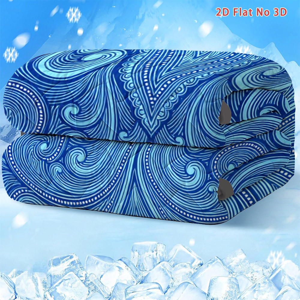 latacaca 2d motif   plat à carreaux 1pc coussin matelas bleu turquoise   matelassé couette queen size   toutes   couverture rafraîchissante pour personnes chaleureuses légère et respirante couverture dété   fête des mères édition printemps été convient pour le lit