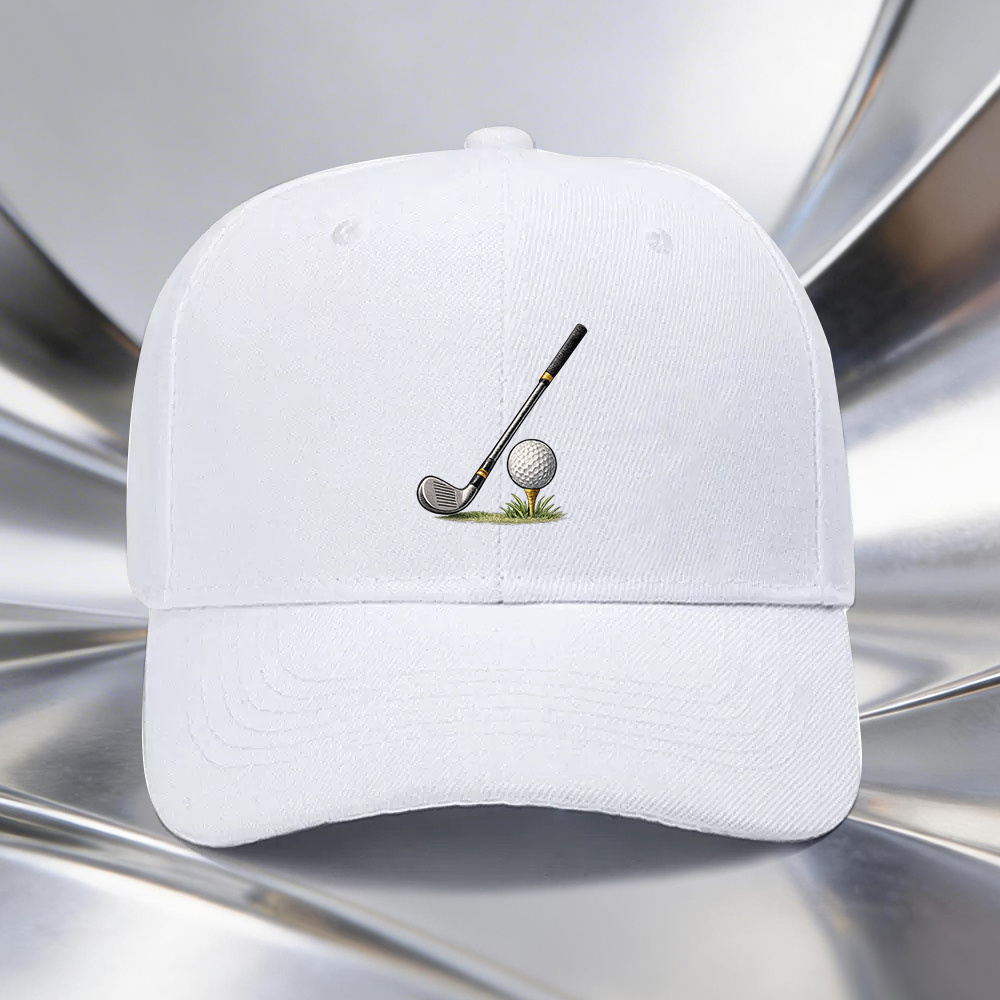 TEMU 1pc Of Golf Print Adjustable Cap, Men's And Women's Outdoor Sports Style, Ideal Gift For Sports Events, , Festival Celebrations, Must-have For