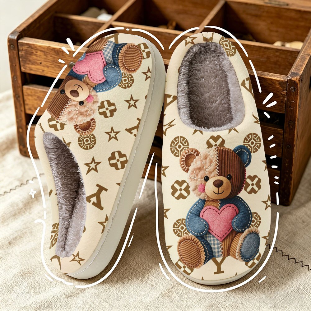 TEMU Women's Fashion Home Slippers With A Beige-brown Base Printed With 