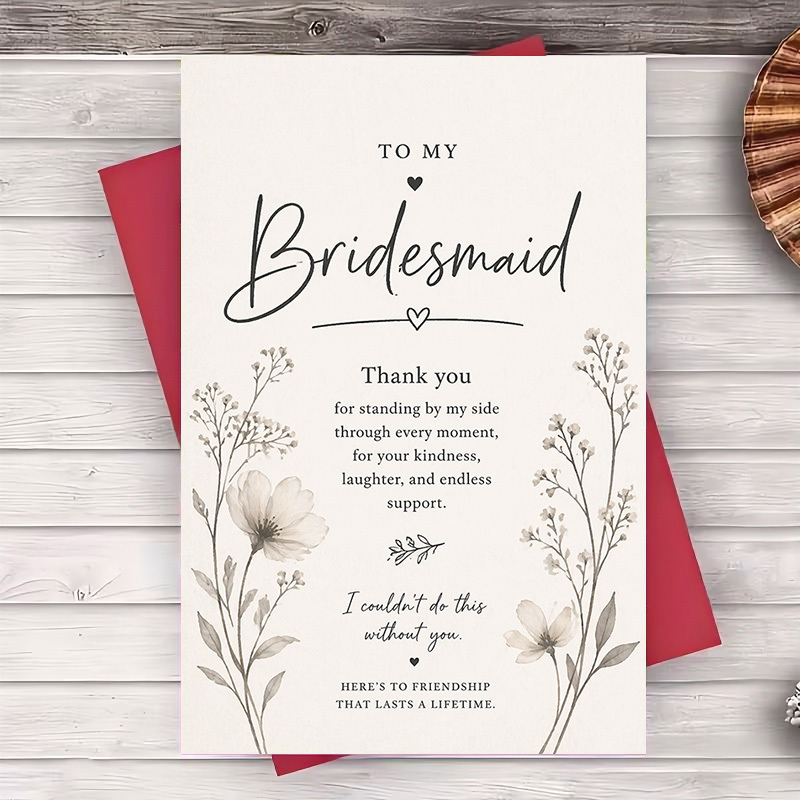 TEMU 1 Envelope And 1 Greeting Cardto My Bridesmaid Thank You Friendship Card For Wedding Greeting Card