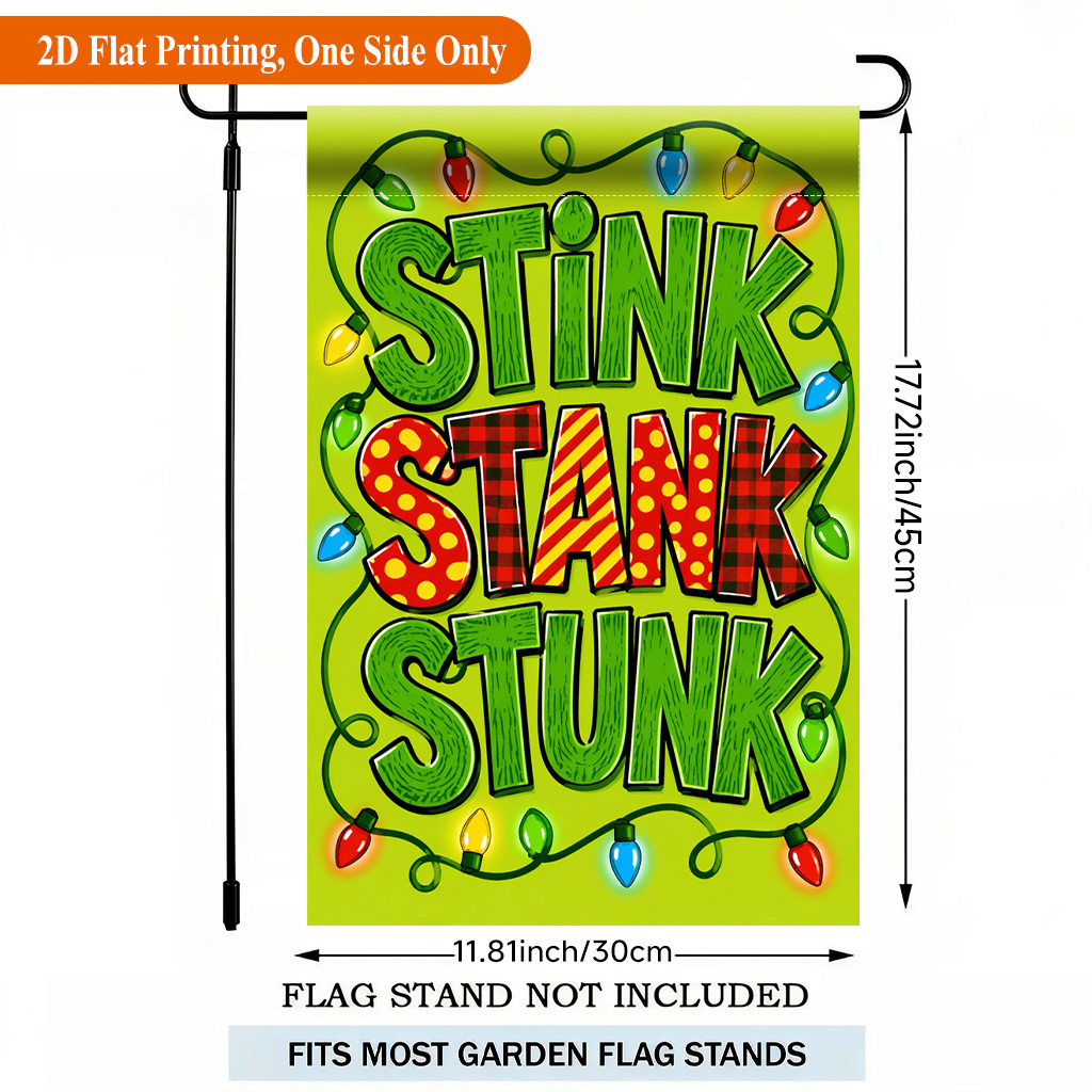 TEMU 2d Flat, 2d Flat Printing Garden Flag 1pc, Holiday Lettering Decoration Single Sided Polyester Garden Flag, Holiday Yard Banner, For Outdoor