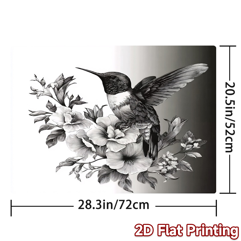 TEMU 1pc, 2d Flat Printing Kitchen Stove Top Protective Pad Hummingbird And Blossoms(1), Suitable For Cut At Will, Versatile Kitchen Countertops And