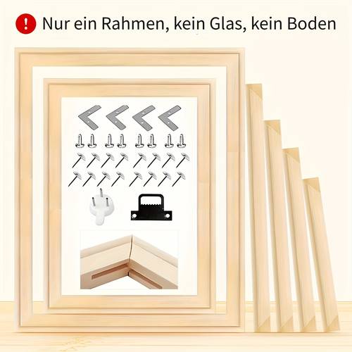 1 set massivholz poster rahmen, einfache montage für leinwand, poster und wandkunst, moderne wohnkultur für schlafzimmer, büro, flur, bruchsichere verpackung mit hardware-kit