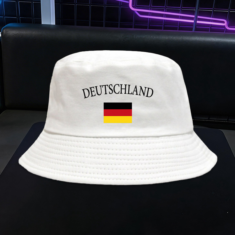 1pc German Flag Print Fisherman Hat - German Flag With Bundesflagge Print, Elastic Suitable For Casual Wear, Unisex For , Lightweight For Back-to, Holidays, Daily Accessories, German-themed Gift
