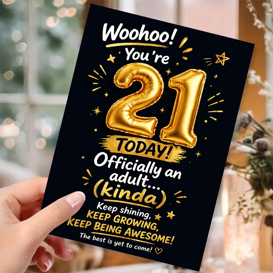 TEMU 1pc Funny 21st Birthday Card For , , , And Young Adults, Celebrating A Milestone Party, Sending Wishes, And Encouragement For A And Exciting .